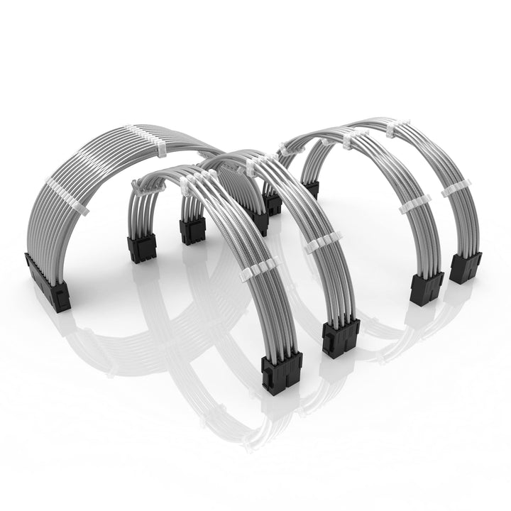 LINKUP - 50cm PSU Kabelverlängerung Ummantelt GPU Nach Mass PC Stromversorgung mit Kamm-Kit | 1x 24