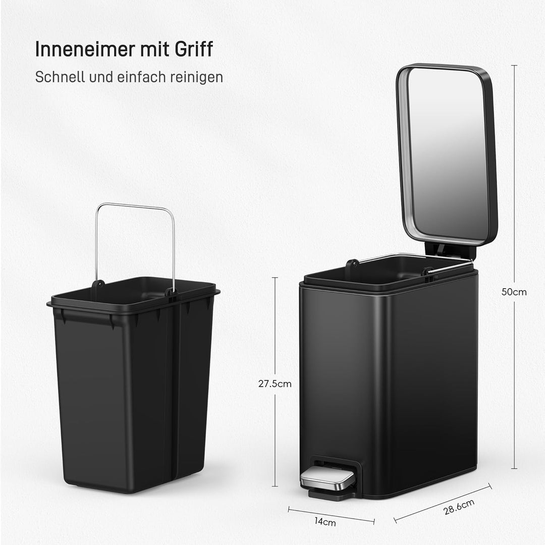 EKO Genie Mülleimer Bad, Kosmetikeimer 5L, kleiner Abfalleimer mit Softclose-Deckel, wasserdichter,