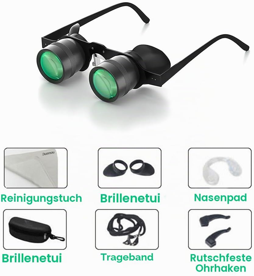 Freihändige Fernglasbrille, Professionelle Angelfernglas, Freisprechbrille zum Angeln, Vogelbeobacht