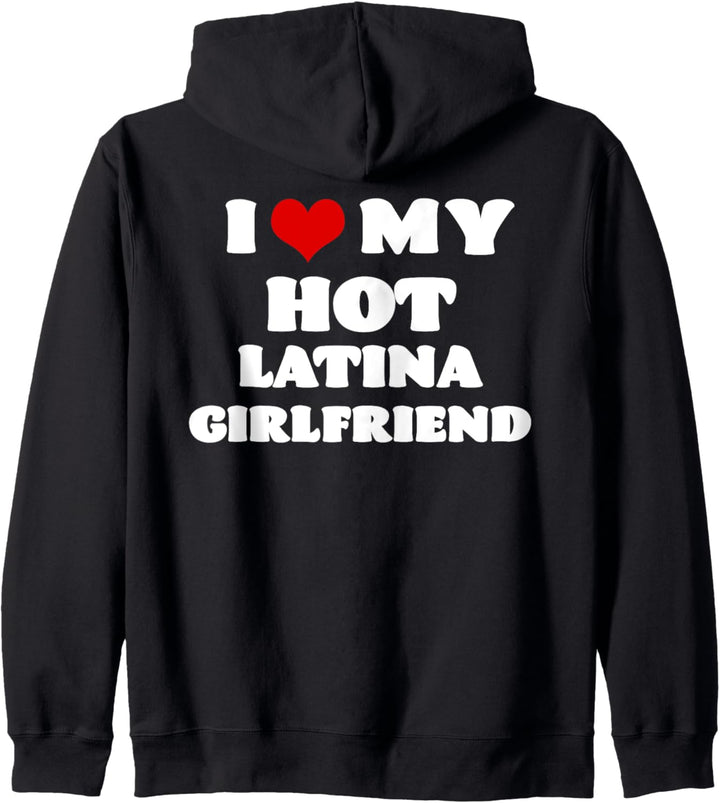 Ich liebe meine heisse Latina-Freundin Retro Herz Valentin Kapuzenjacke