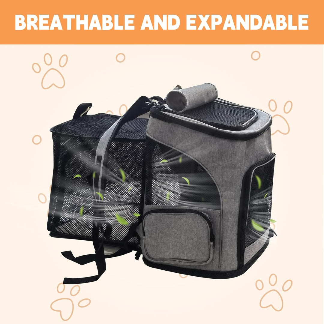 Haustier Rucksack Hunderucksack bis 10kg Katzenrucksack Faltbar und Erweiterbar Katzentransportbox K