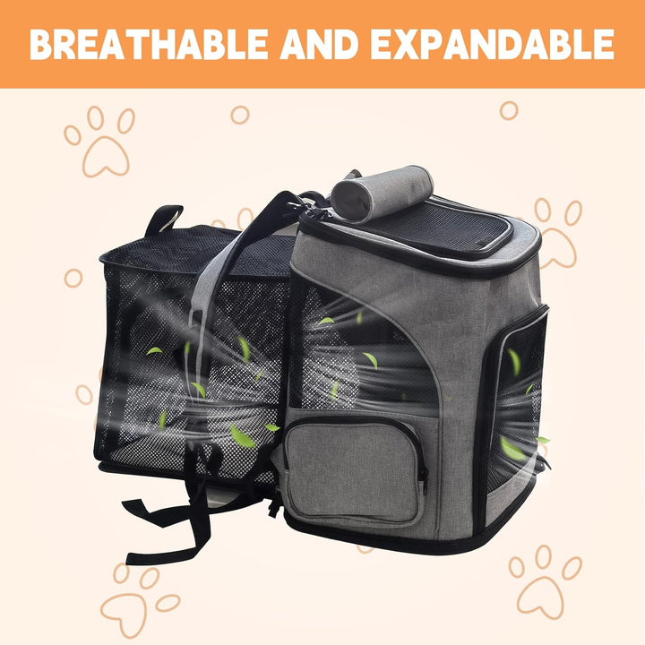 Haustier Rucksack Hunderucksack bis 10kg Katzenrucksack Faltbar und Erweiterbar Katzentransportbox K