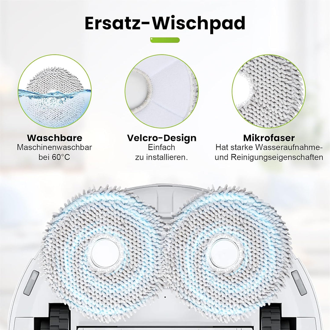 18 Stück Zubehör für Ecovacs Deebot T20 Omni / T20e Omni Saugroboter, 1 Hauptbürste 6 Wischtücher 4