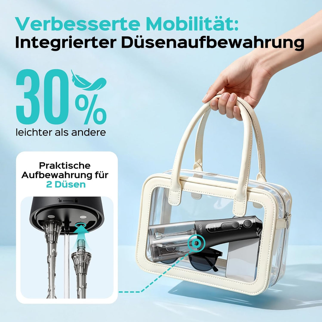 COSLUS Elektrische Munddusche Zahnbürste, Ideal für Reisen und Zuhause