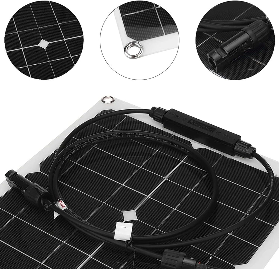 25 Watt 12 Volt flexibles monokristallines Solarpanel für Wohnmobile Camper Van Boote und mehr (1 ×3