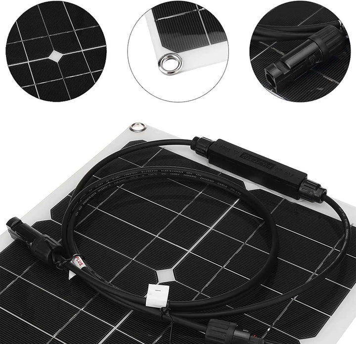 25 Watt 12 Volt flexibles monokristallines Solarpanel für Wohnmobile Camper Van Boote und mehr (1 ×3