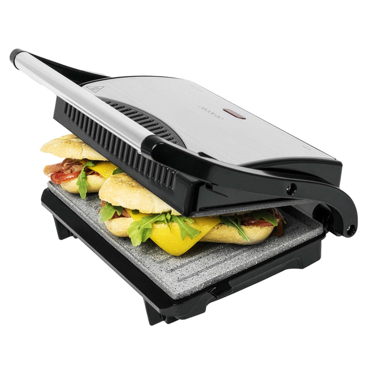 Cecotec Rock'nGrill Elektrogrill mit Grill, 700W, Oberfläche 23 x 14,5 cm, Antihaftbeschichtung, PTF
