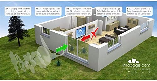 Decooo.be 22 Fenster-Warnvögel - Verhindert Vogelschlag - Set komplett mit Spray und Rakel - Selbstk