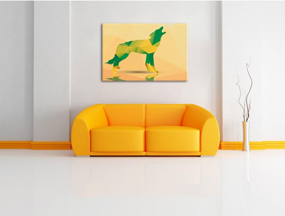 Pixxprint prächtiger Vector Wolf als Leinwandbild/Grösse: 100x70 cm/Wandbild/Kunstdruck/fertig bespa