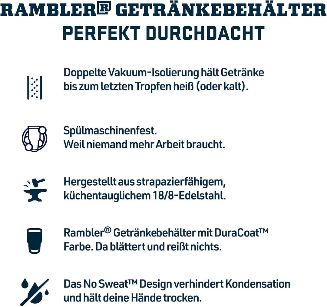 YETI Rambler Reiseflasche, Vakuumisolierter Edelstahl Mit Commuter Verschluss, Black, 12 oz (355 ml)