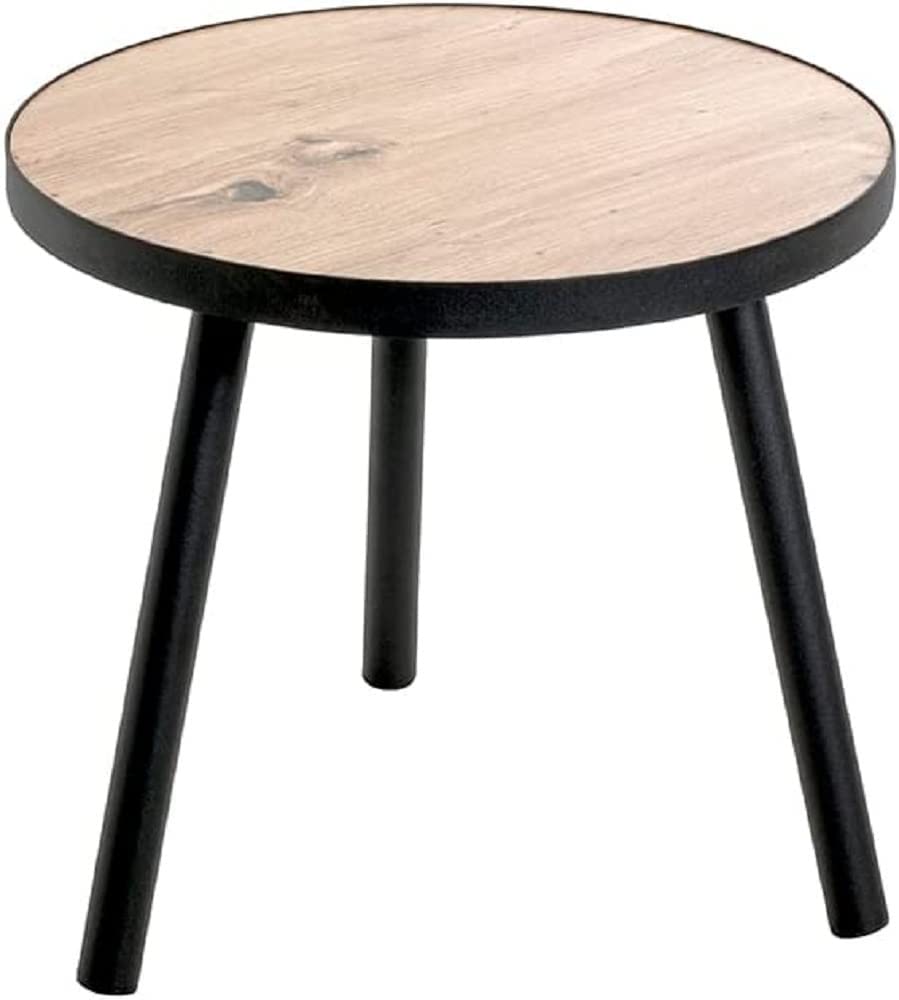 HAKU Möbel Beistelltisch, MDF, schwarz-eiche, Ø 40 x H 37 cm Ø 40 x H 37 Schwarz-eiche, Ø 40 x H 37