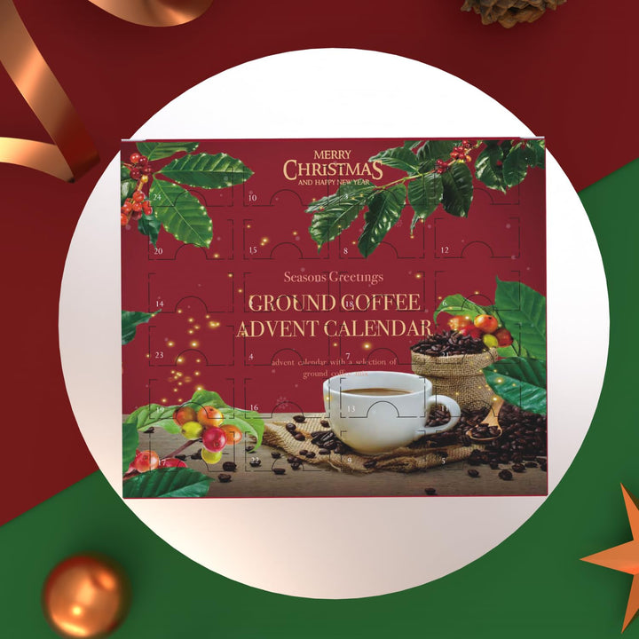 Kaffee-Adventskalender 2025-24 Premium Gourmet-Kaffee Gemahlene Bohnen Verschiedenen Geschmacksricht