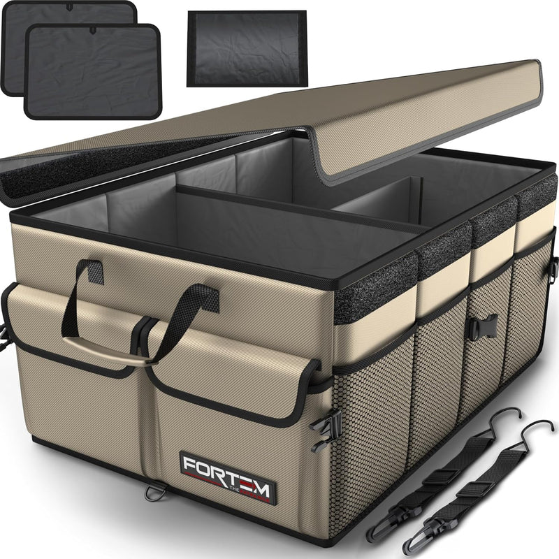FORTEM Kofferraum Organizer, Kofferraumtasche, Zusammenklappbarer Auto Organizer Kofferraum mit Fäch