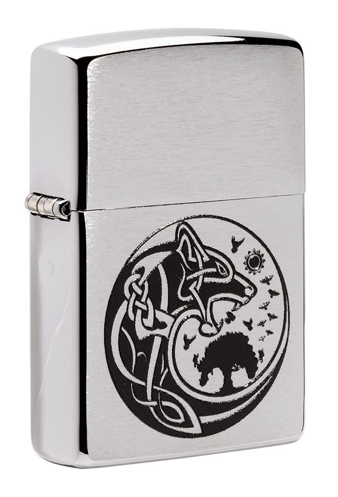 Zippo - Viking - Color Image, Brushed Chrome - Sturmfeuerzeug, nachfüllbar, in hochwertiger Geschenk