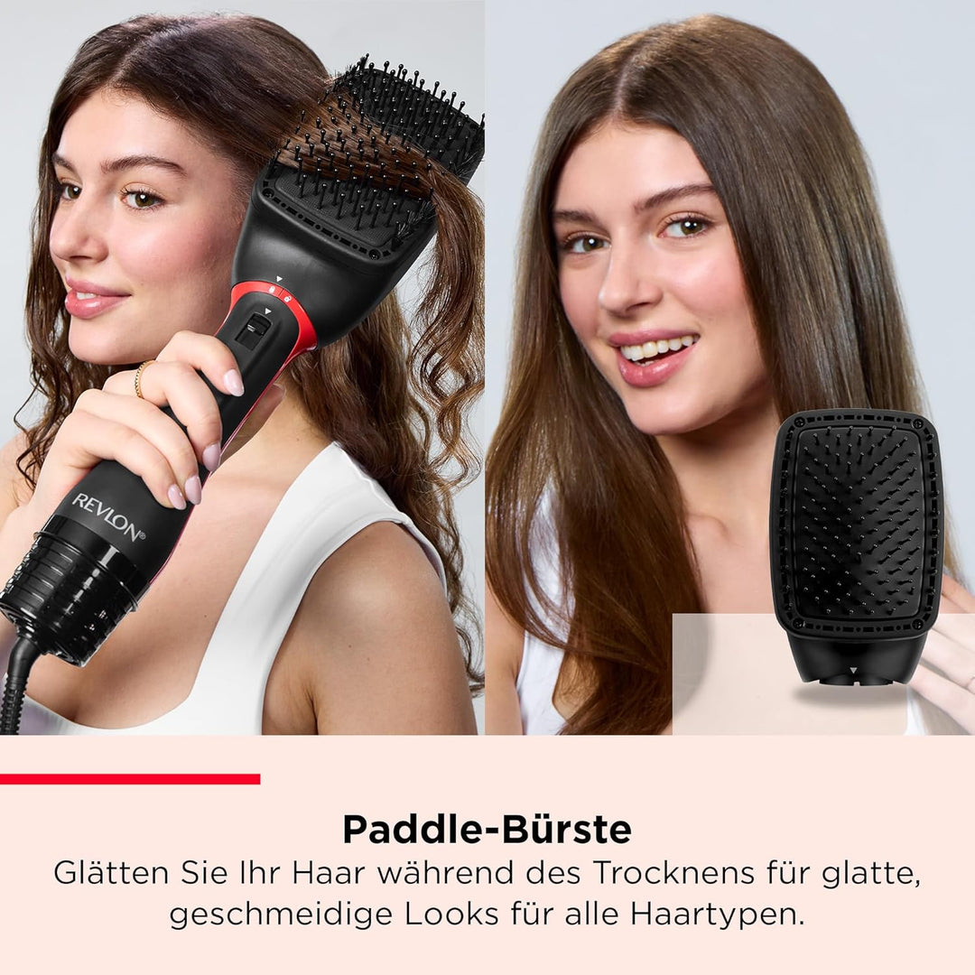 REVLON 5-in-1 One-StepTM-Haartrockner und Multi-Styler (abnehmbare Köpfe, Lockenaufsatz, Trockner, V