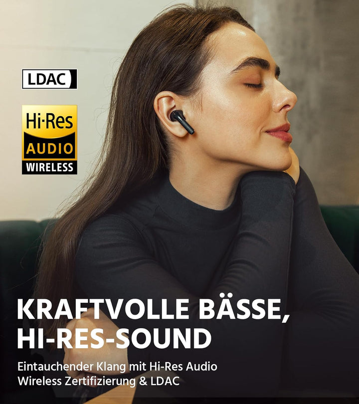 Edifier W260NC -45dB Aktive Noise Cancellation Ohrhörer, Hi-Res Audio Kabellos mit LDAC, AAC, 6 Mikr