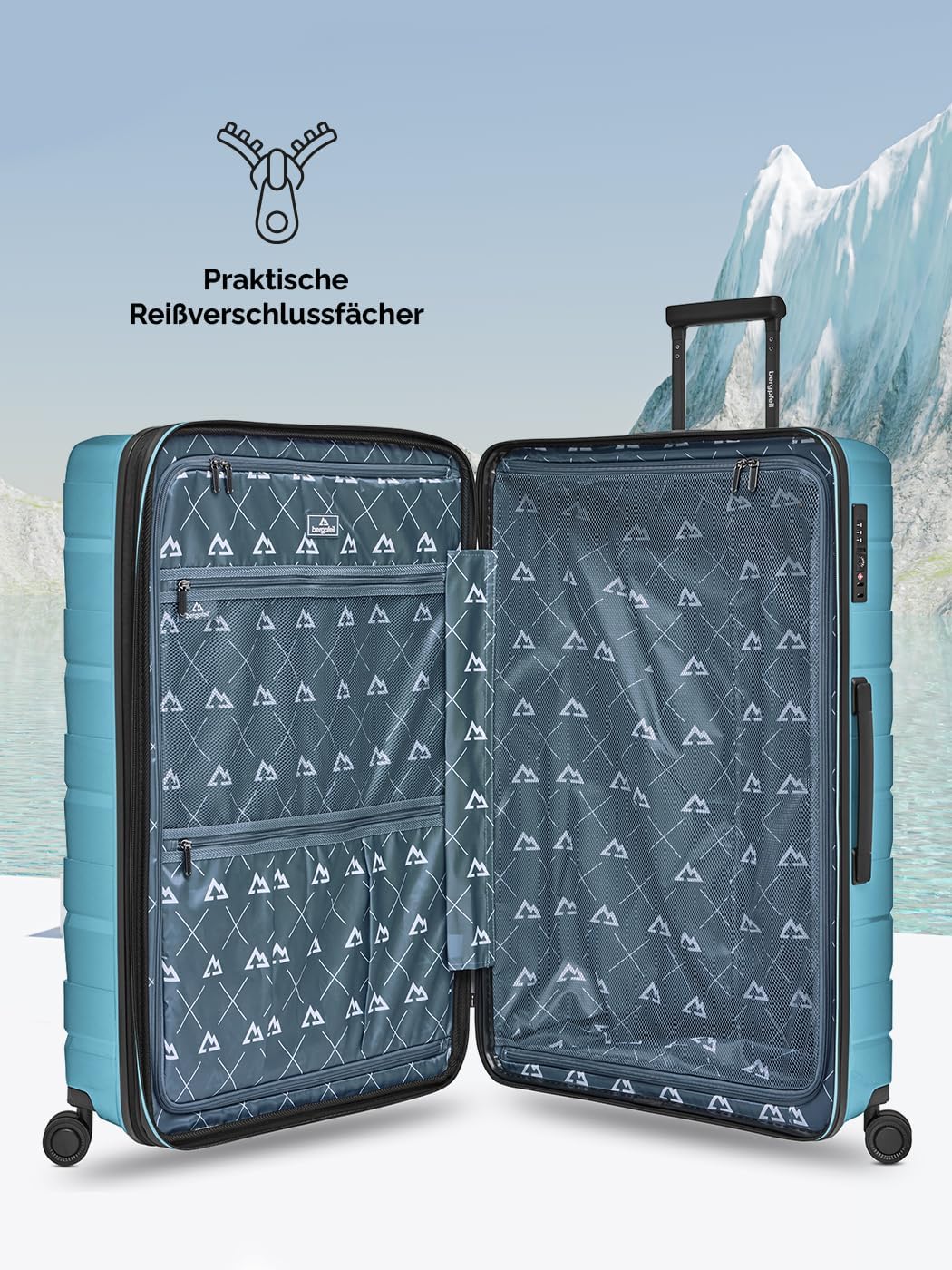 Bergpfeil Koffer-Set 3-teilig |Hochwertiges Polypropylen-Material |mit Dehnfalte erweiterbares Koffe