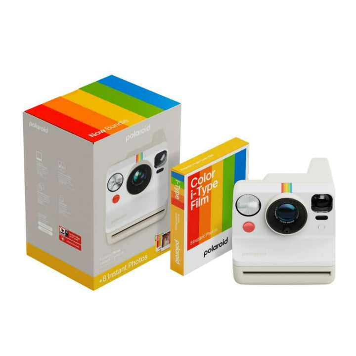 Polaroid Now Generation 3 Analoge Sofortbildkamera mit Zwei-Objektiv-Autofokus-System (weiss) und Fa