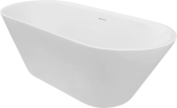 Schulte freistehende Badewanne 150 x 75 cm, hochwertiges Sanitär-Acryl Weiss, Komplettset inkl. Abla