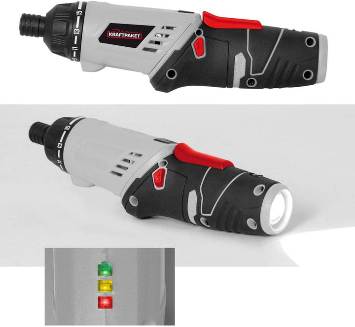Dino KRAFTPAKET Mini-Akkuschrauber-Set Multiplex 3.6V 5Nm 41-TLG Komplett-Set mit Bohrfutter für als