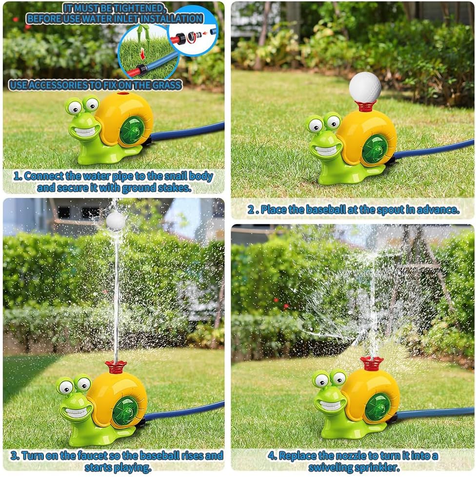 OBEST Wasserspielzeug Sprinkler für Kinder, Wassersprinkler Kinder Outdoor Wasser Baseball mit Schne