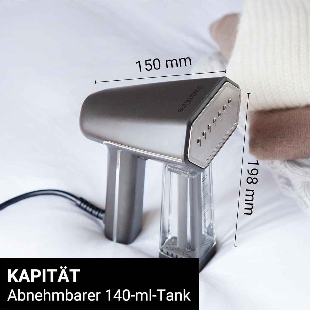 SteamOne - Steamer Dampfglätter Victor mit 2000W, 30g/min - Dampfbügler mit 8min Autonomie, 140ml Ta