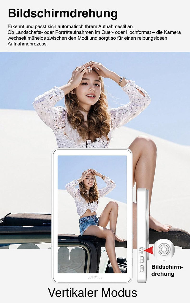 Callstel Selfie-Displays: Selfie-IPS-Vorschau-Display, 3,97", magnetisch, für iOS/Android, Akku (Mon