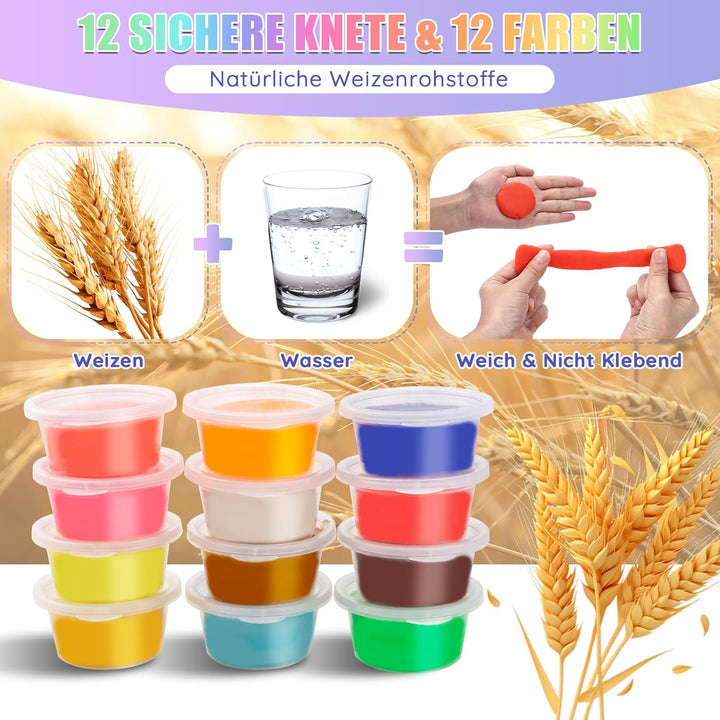 JoiTale Knete Set für Kinder, 42 Eismaschine Set Knete Zubehör , Kinderknete Kitchen Creations Spiel