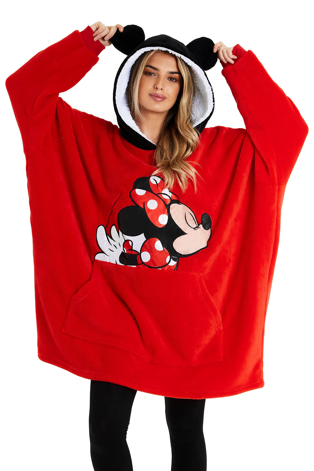 Disney Übergrosse Kapuzenpullover Damen Hoodie Decke Mädchen Teenager Herren Rot, Rot