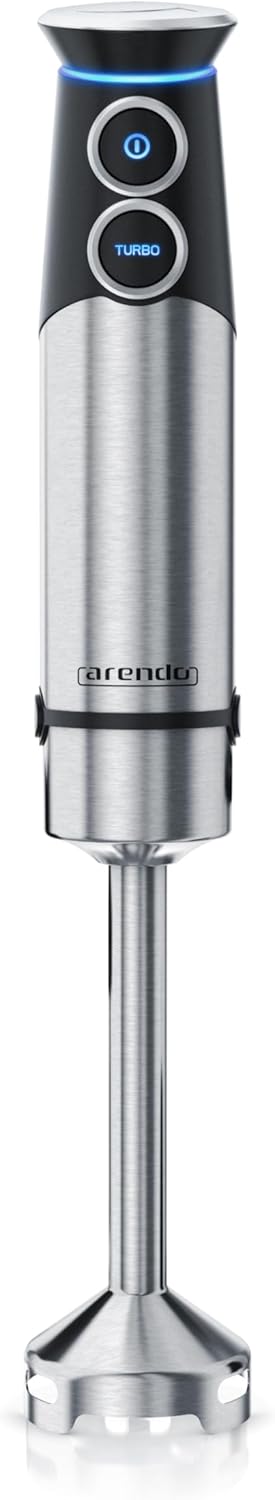 Arendo - Stabmixer Edelstahl - elektrischer Pürierstab 1500 Watt - - stufenlose Geschwindigkeit - Tu