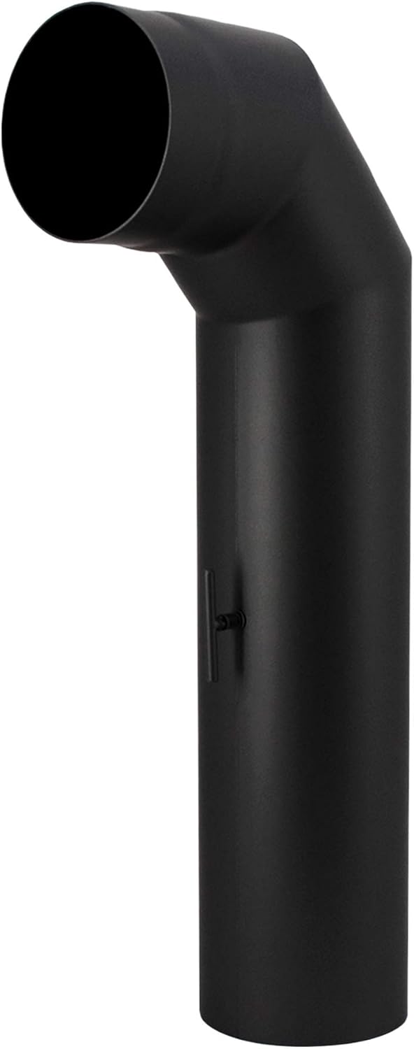 LANZZAS Ofenrohr Set 2x 45° Grad kurz, im Durchmesser, DN Ø 150 mm, Farbe: schwarz-metallic - weiter