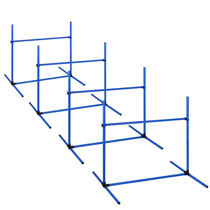 XMTECH 4-TLG. Hunde Agility Set Training Hundesport, Höhenverstellbar, Inklusive Tasche, PVC Hundetr