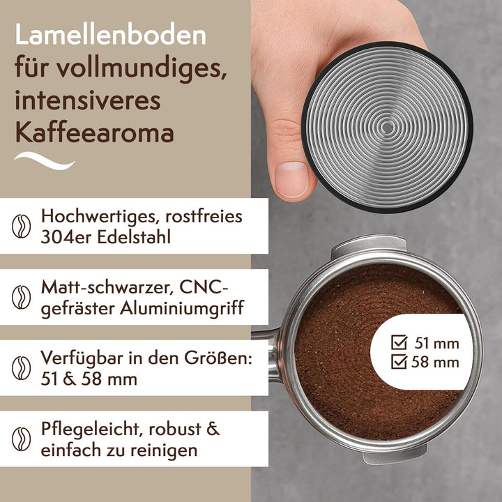 2-in-1 Espresso Tamper 51 mm mit WDT Tool – Kalibrierter 30-lb Tamper & 12-Nadel Espresso-Nadelverte