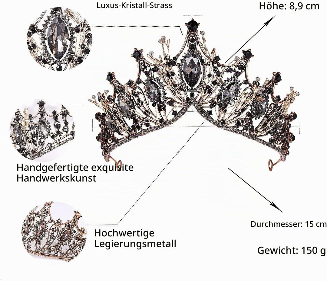 Tiara Kristallkrone für Bridal, Prinzessin Diadem Hochzeit Tiara Crown für Hochzeit Abschlussbälle P