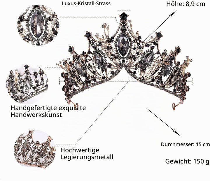 Tiara Kristallkrone für Bridal, Prinzessin Diadem Hochzeit Tiara Crown für Hochzeit Abschlussbälle P