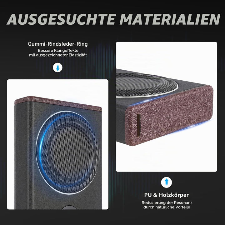 600W Untersitz Subwoofer Aktiv 8 Zoll Subwoofer Auto mit Integrierter Verstärker &amp; Dual-Modus (Vocal