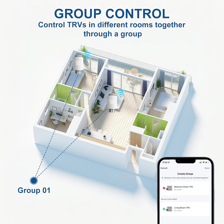 Flintronic Heizkörperthermostat, Zigbee Thermostat Heizung mit LED-Display, Programmierbar Heizungst