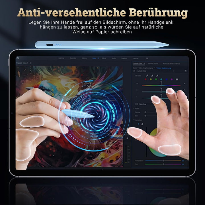 BAZO Stift für iPad Apple - 2018-2024 Pencil 2.Generation Schnellladeleistung Palm Rejection Neigung