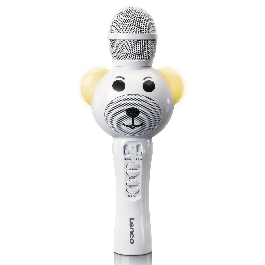 Lenco BMC-060 Karaoke Mikrofon für Kinder - Bluetooth V5.0 - Mit Smartphone-Halterung - 5 Watt RMS -