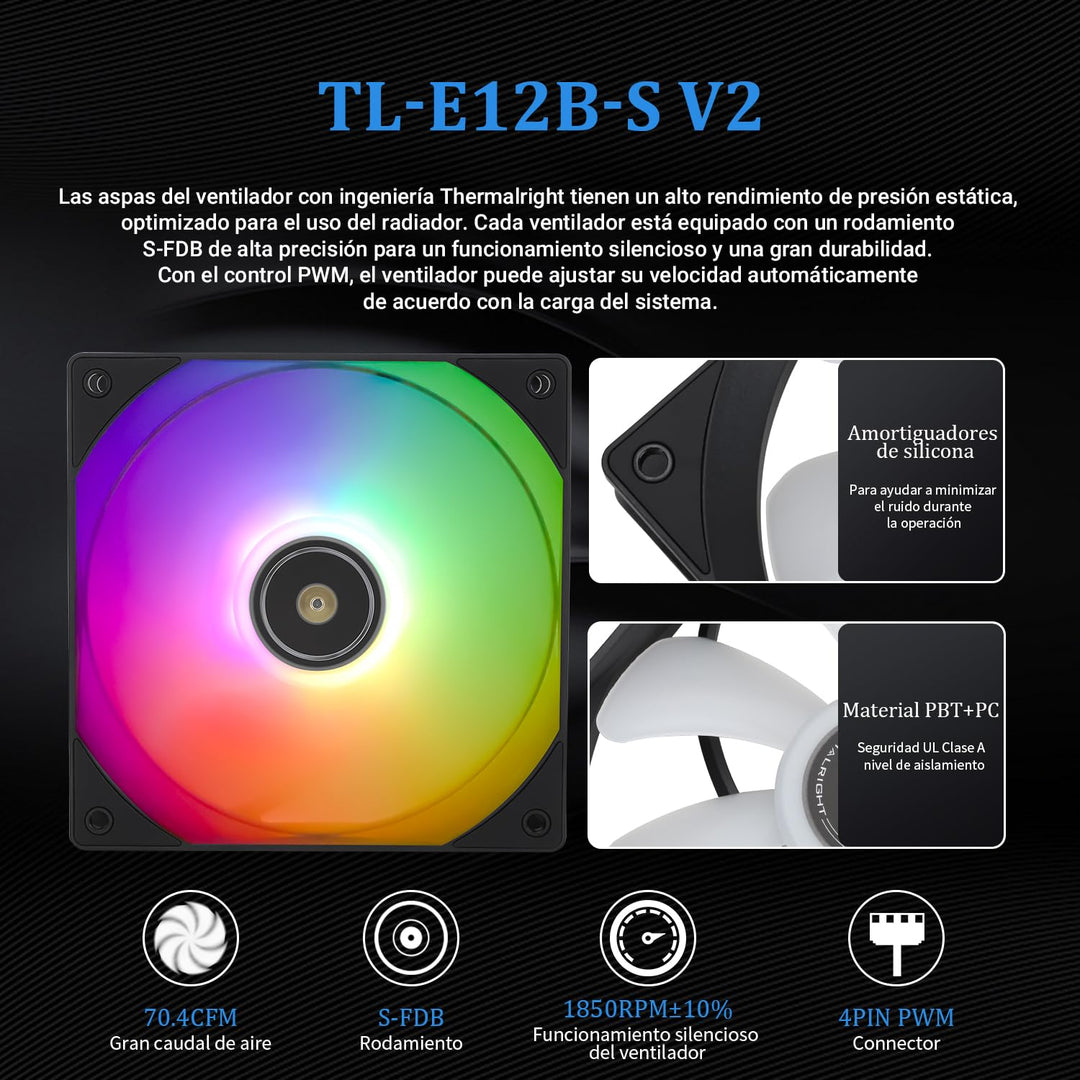 Thermalright Frozen Prism 360 BLACK ARGB CPU-Flüssigkeitskühler,Effiziente PWM-gesteuerte Pumpe 3300