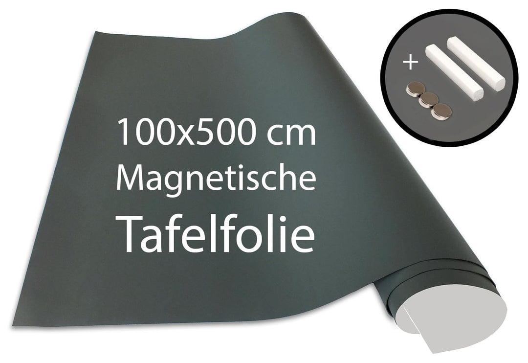 Cuadros Lifestyle Tafelfolie 100x500 cm | Magnetische und Selbstklebende Vinyl- Kreidefolie | Magnet