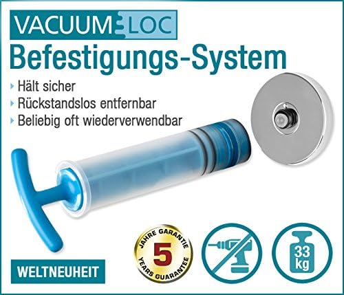 WENKO Vacuum-Loc Wandablage, Befestigen ohne Bohren Vacuum-Loc
