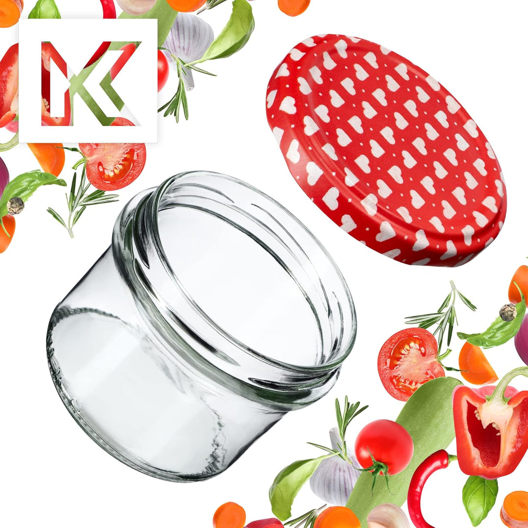 KADAX 20er Set Marmeladengläser 235ml TO82 Herz, Einmachgläser Vorratsgläser Mason Jar mit Schraubde