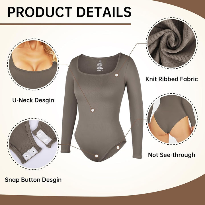 Svanco Body Damen Langarm Bodysuit Bauchweg Formende Shaping Body Shaper für Frauen Elegant Slimming