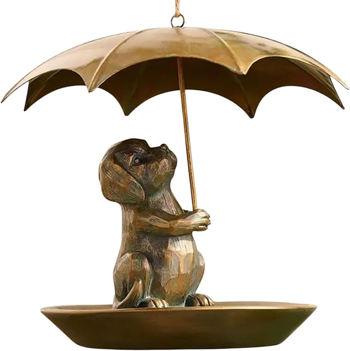 Eichhörnchen Mit Regenschirm Vogelfutterstelle - Metallische Süsse Vögel Futterhalterung Mit Schirm