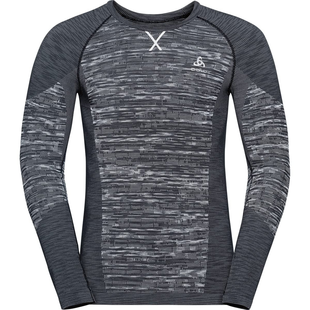 Odlo Herren Bl Top Crew Neck L/S Blackcomb Eco Langarmshirt XL Black - Space Dye, XL Black - Space D