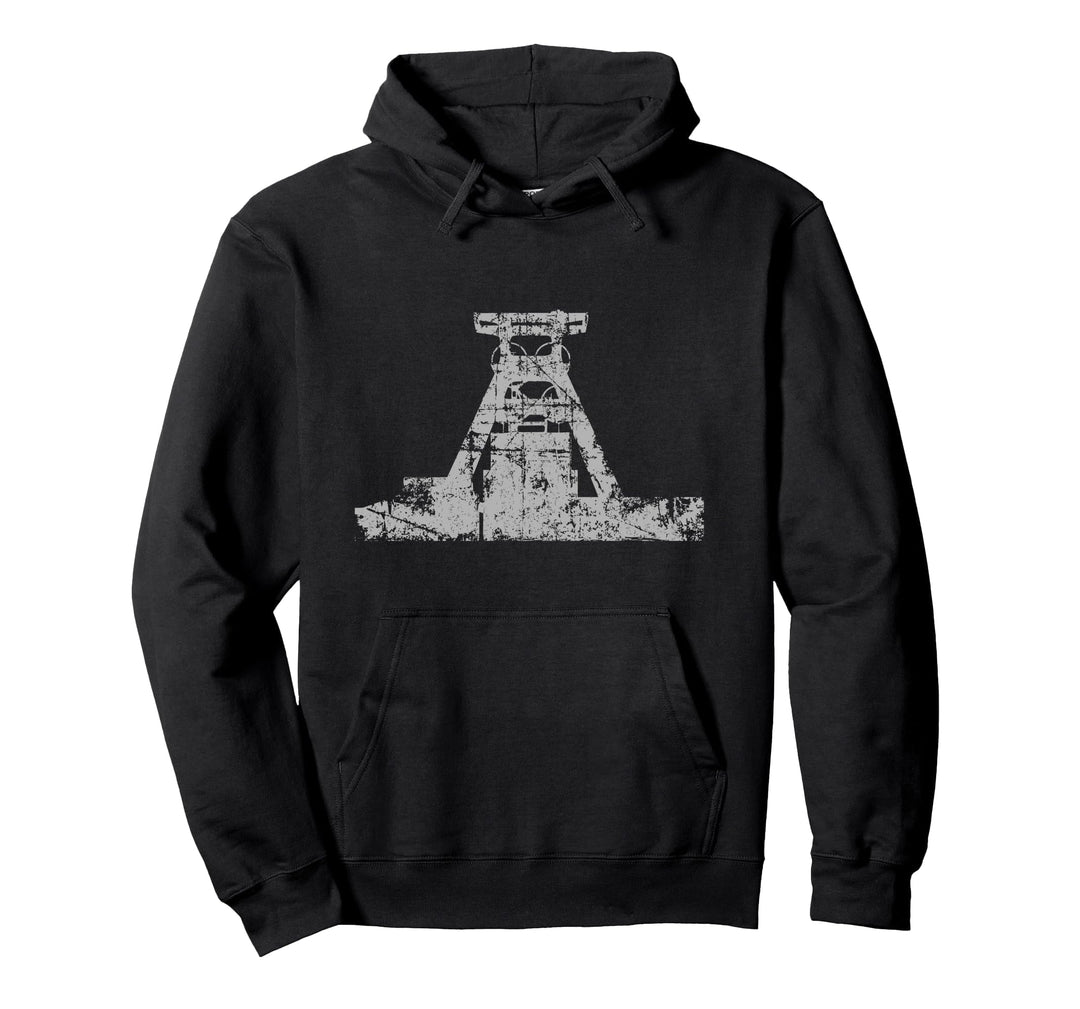 Zeche Zollverein (Vintage Grau) Bergbau Ruhrgebiet Pullover Hoodie