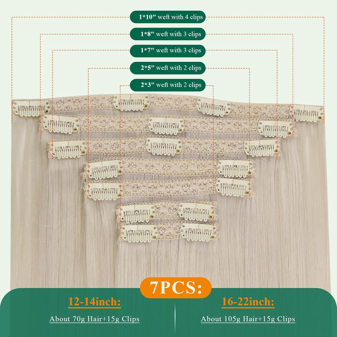 Easyouth Echthaar Clip in Extensions Blond Clip Haarextension Echthaar Remy Clip in Echthaar Extensi