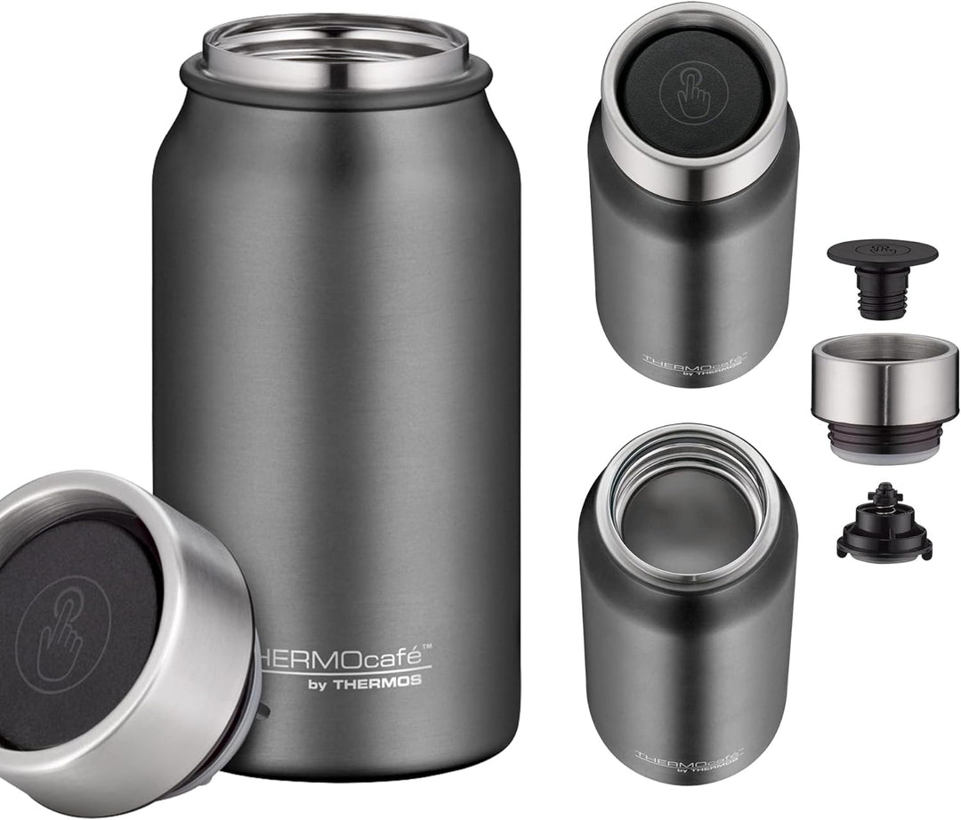 THERMOcafé by THERMOS TC DRINKING MUG stone grey mat 0,35l, Thermobecher Edelstahl, Isolierbecher, K