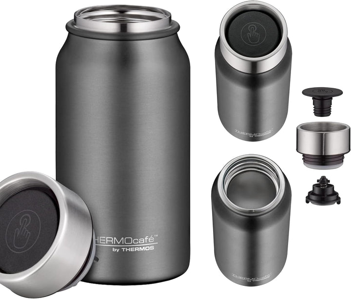 THERMOcafé by THERMOS TC DRINKING MUG stone grey mat 0,35l, Thermobecher Edelstahl, Isolierbecher, K